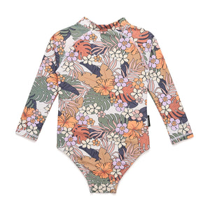 LONG SLEEVE SWIMSUIT - Tropical Floral
