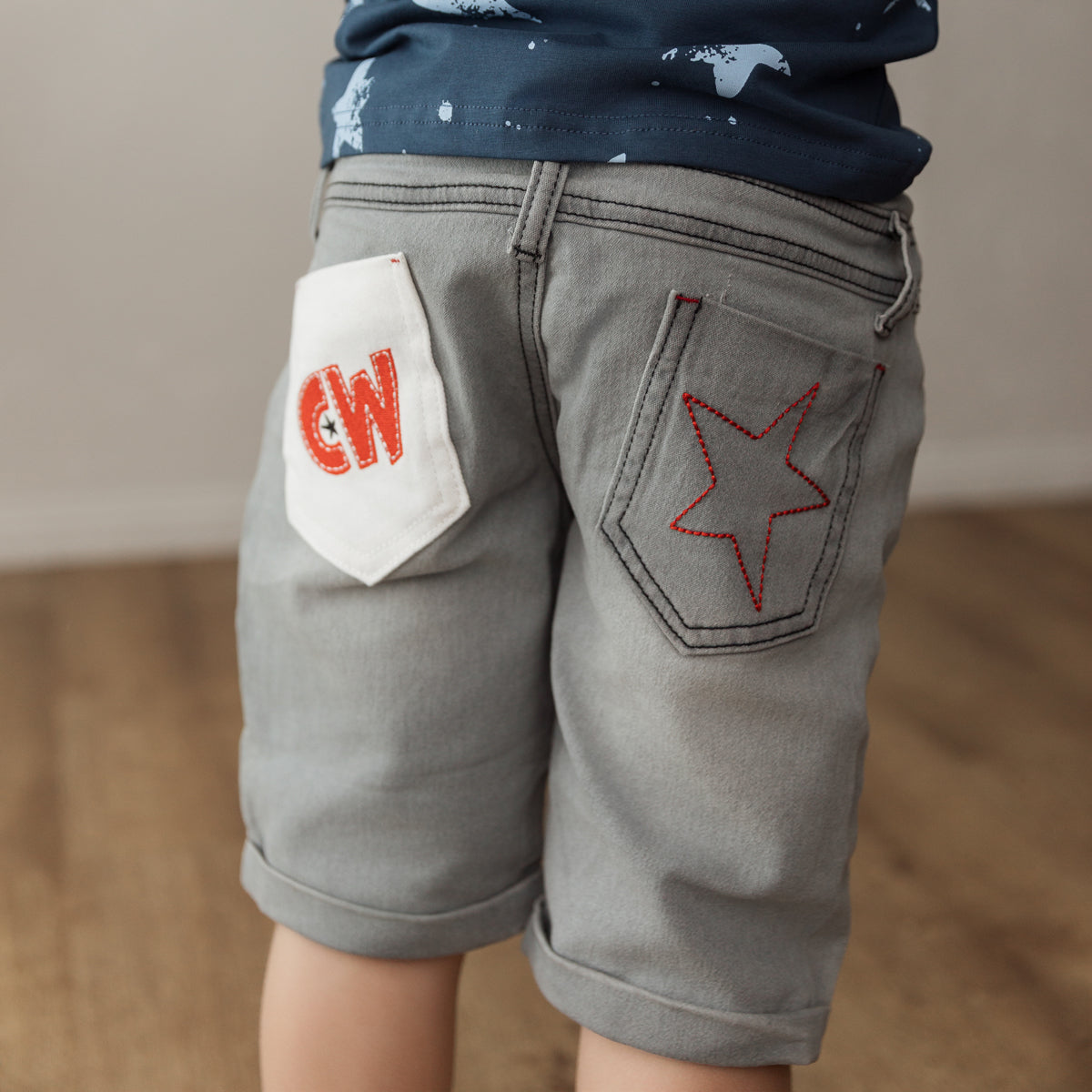 White Pocket Denim Shorts