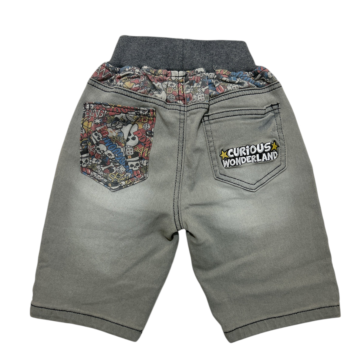Cartoon Skulls Denim Shorts