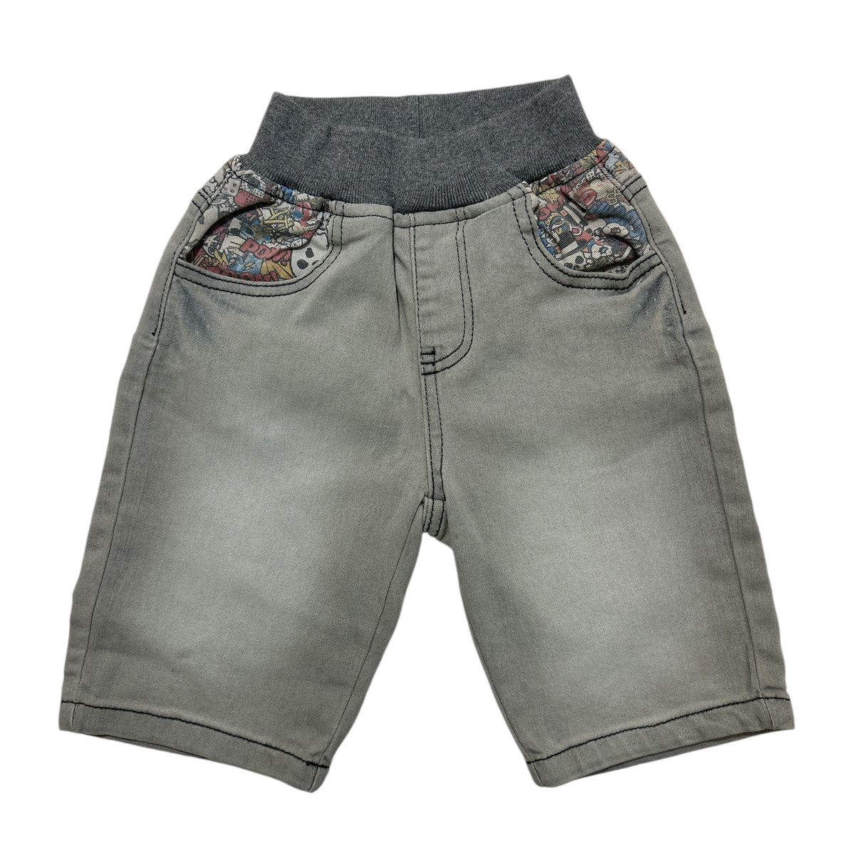 Cartoon Skulls Denim Shorts