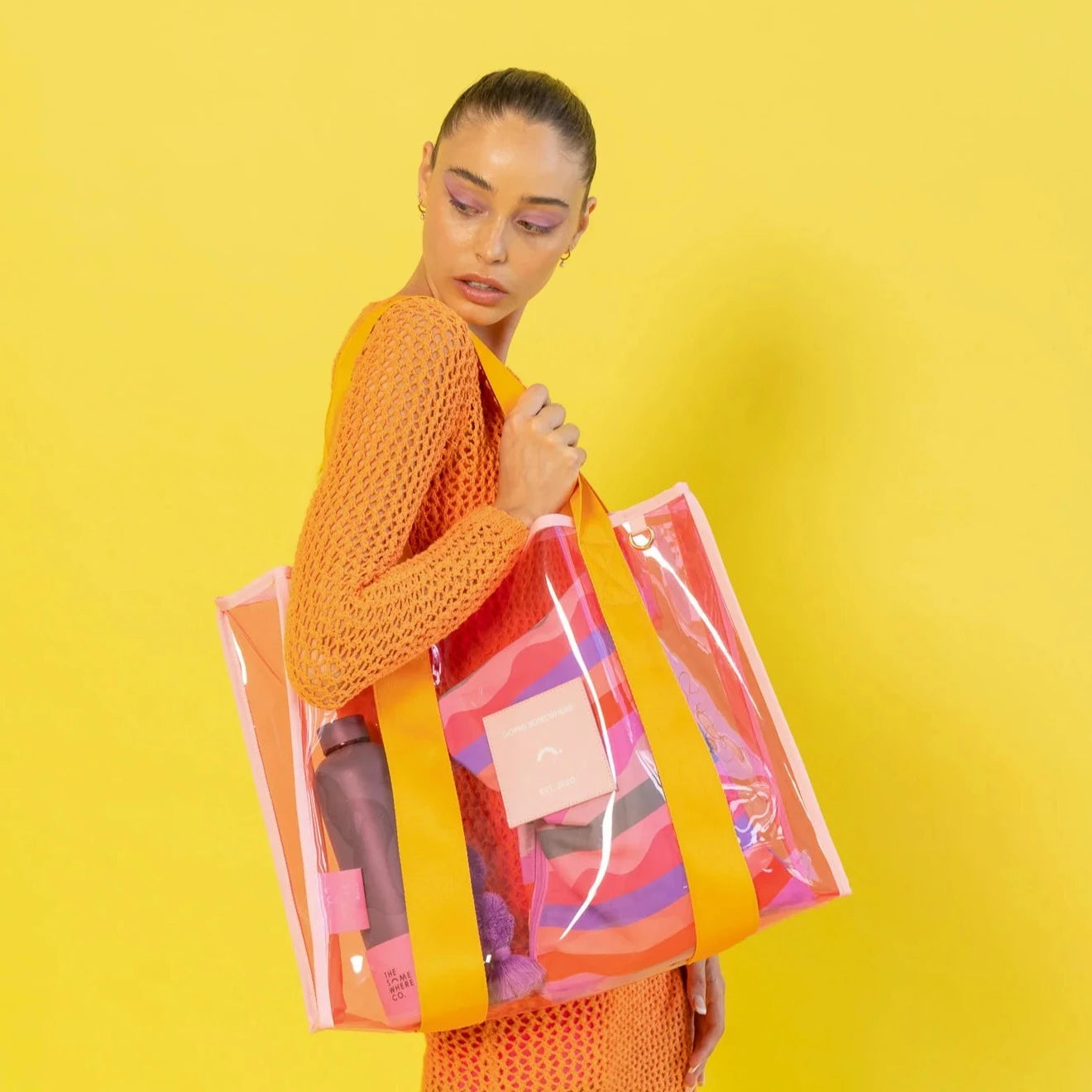 Orange & Pink Cheeky Tote Bag