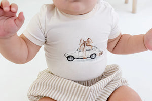 Beetle Bow Bodysuit - Eggnog
