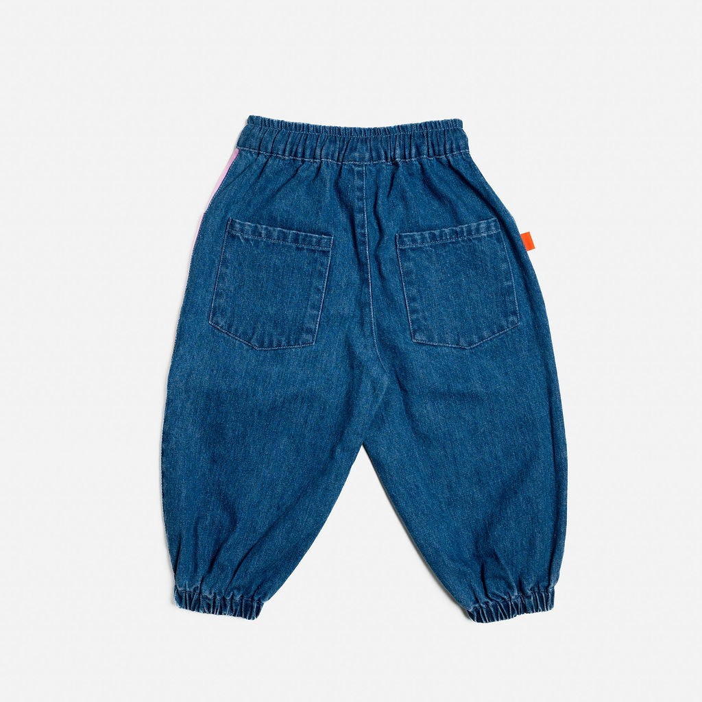 Denim Barrel Pants (Colour Block)