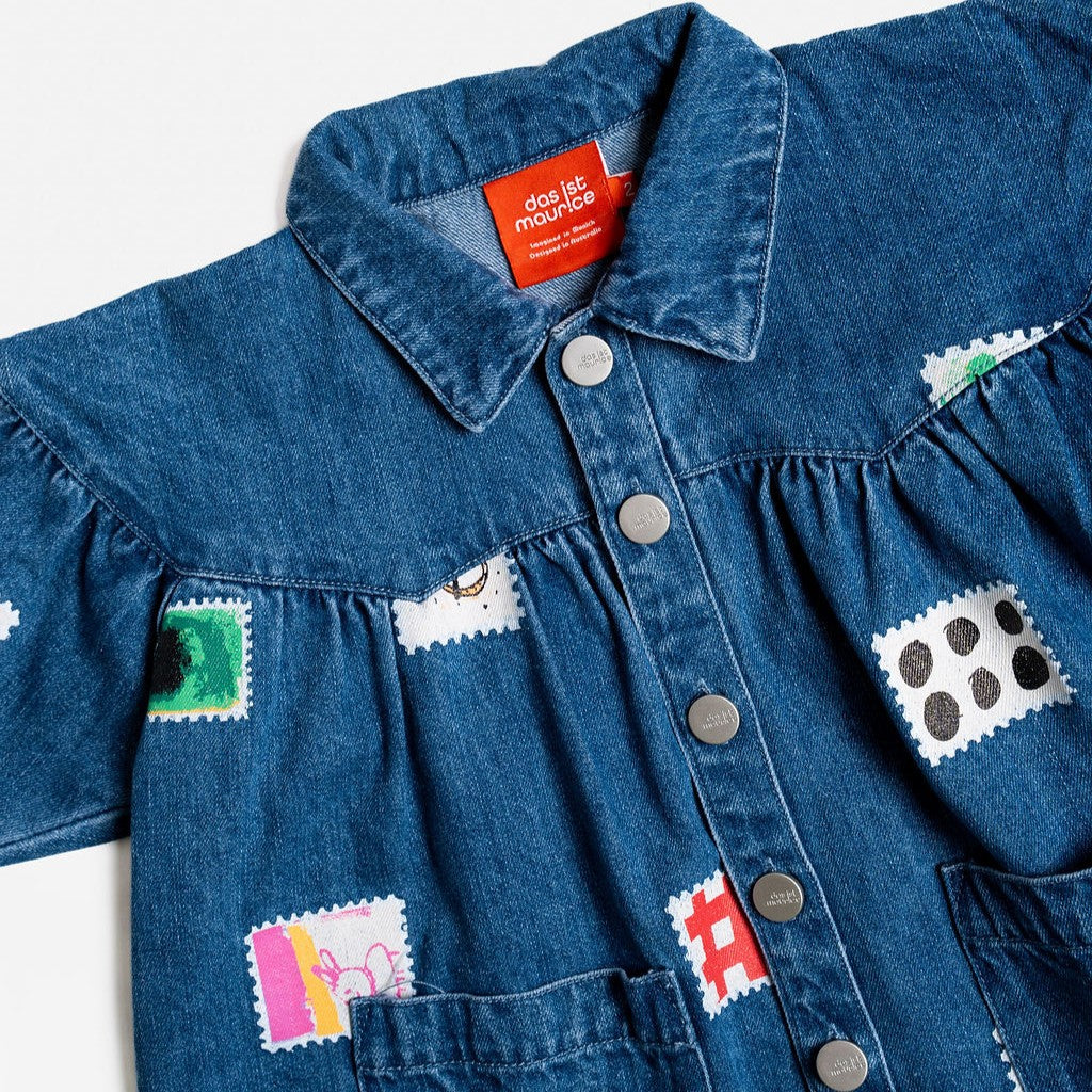Denim Smock Dress (Stamps)