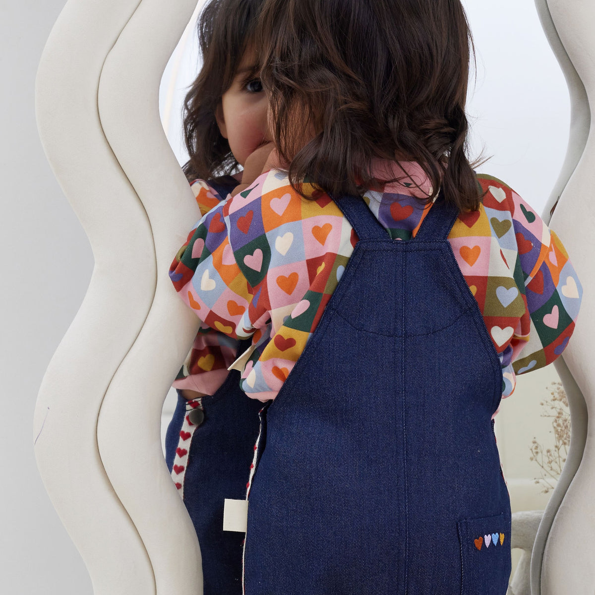 Heart Checkboard Oversized Jumper