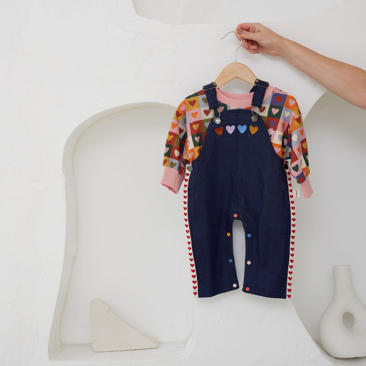 Heart Checkboard Oversized Jumper