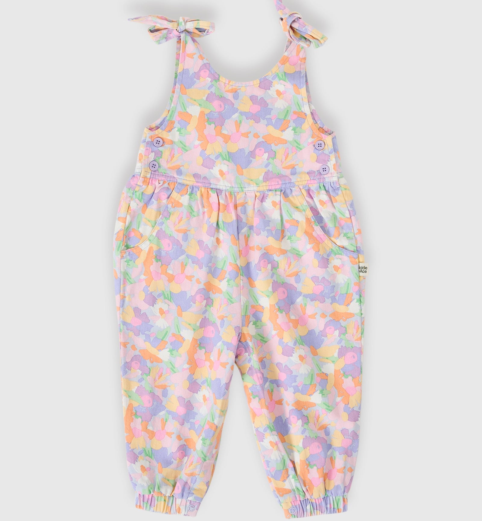 Pastel Bouquet Tiffany Tie Overalls