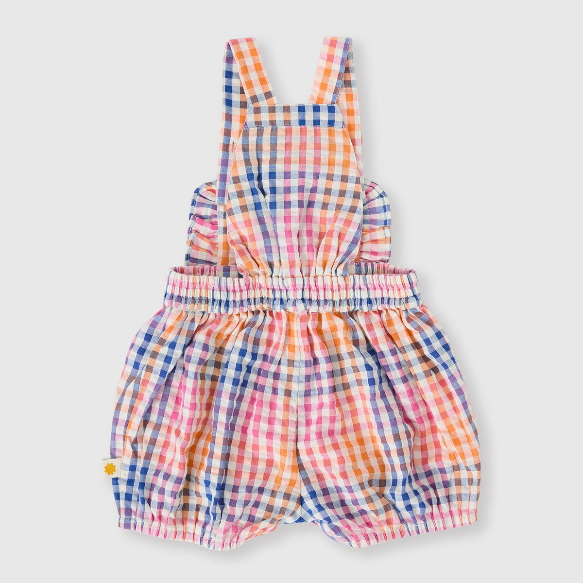 Rainbow Gingham Bubble Frill Romper
