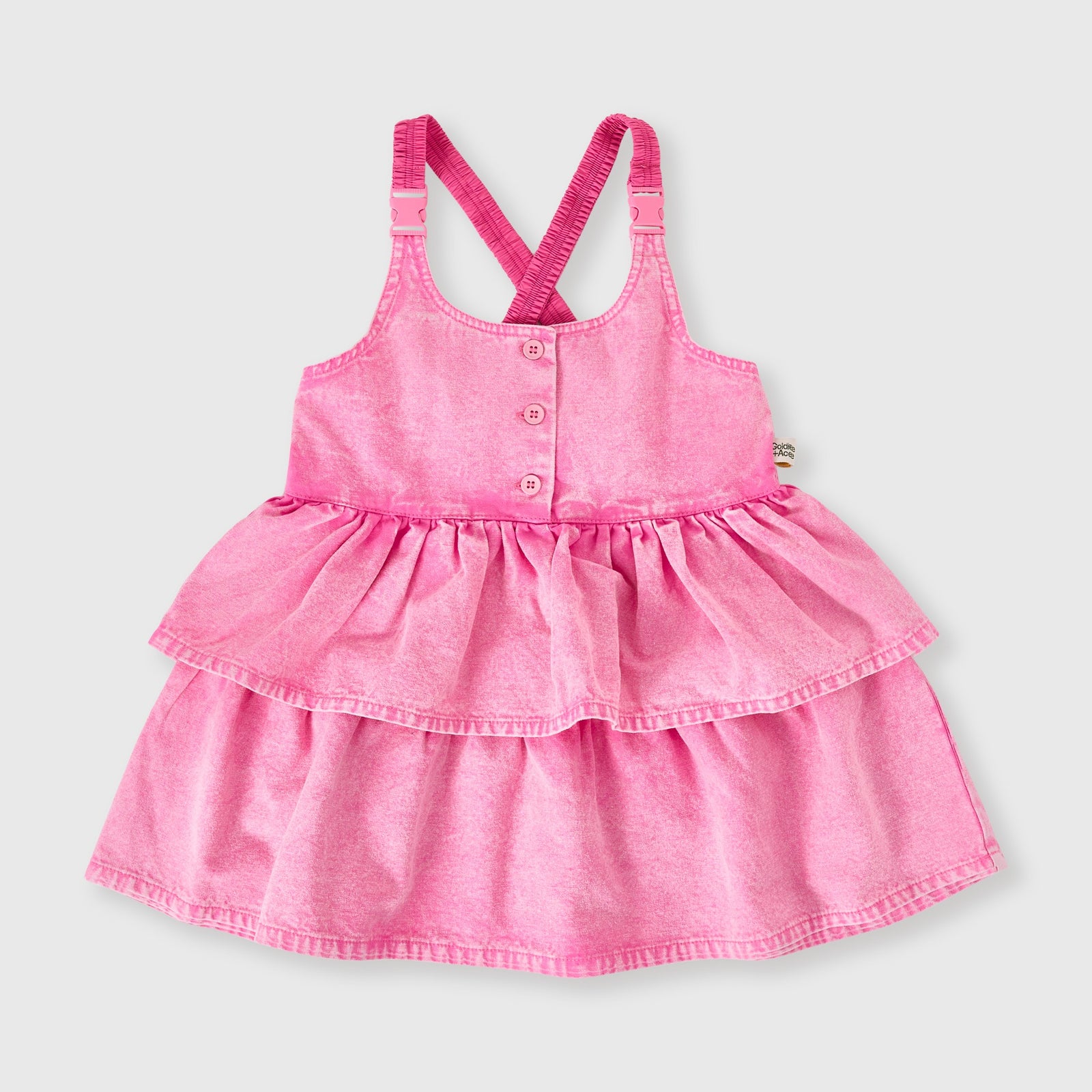 Saskia Denim Frill Pinafore Dress