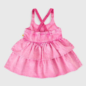 Saskia Denim Frill Pinafore Dress