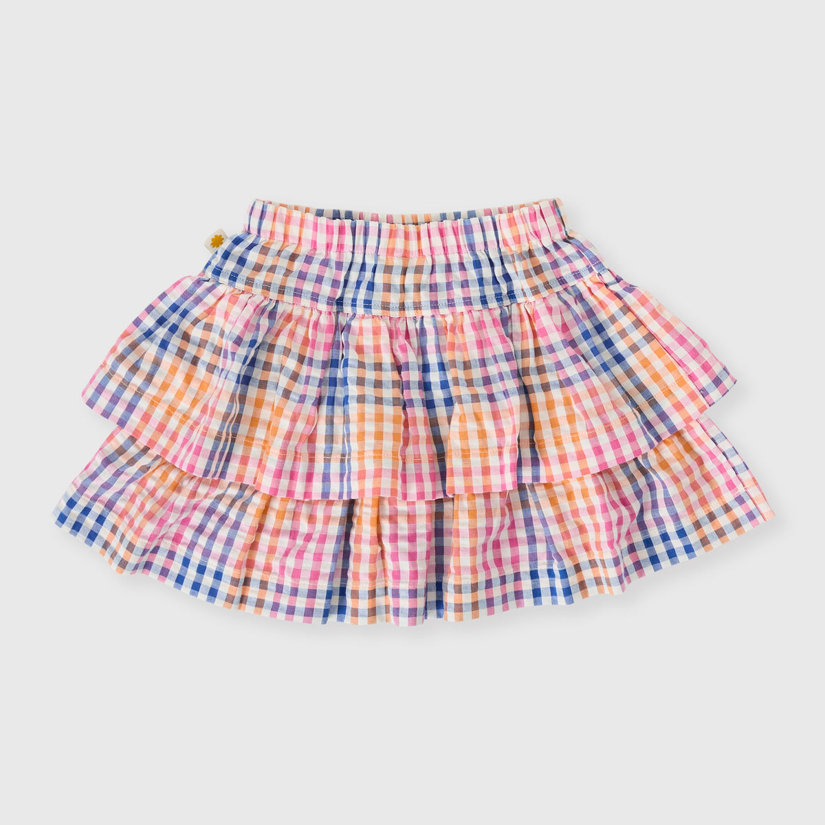 Rainbow Gingham Ria Ruffle Skirt
