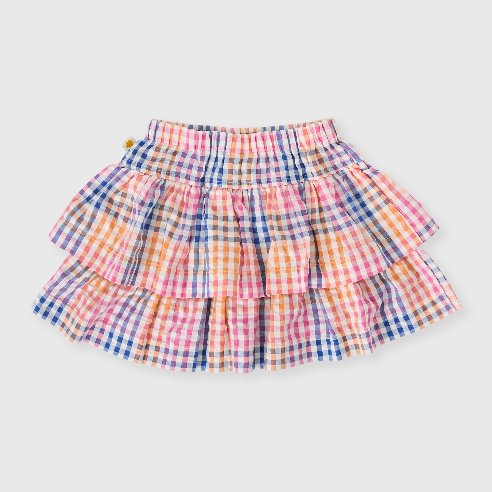 Rainbow Gingham Ria Ruffle Skirt