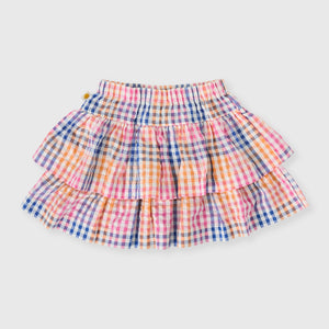 Rainbow Gingham Ria Ruffle Skirt