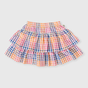 Rainbow Gingham Ria Ruffle Skirt