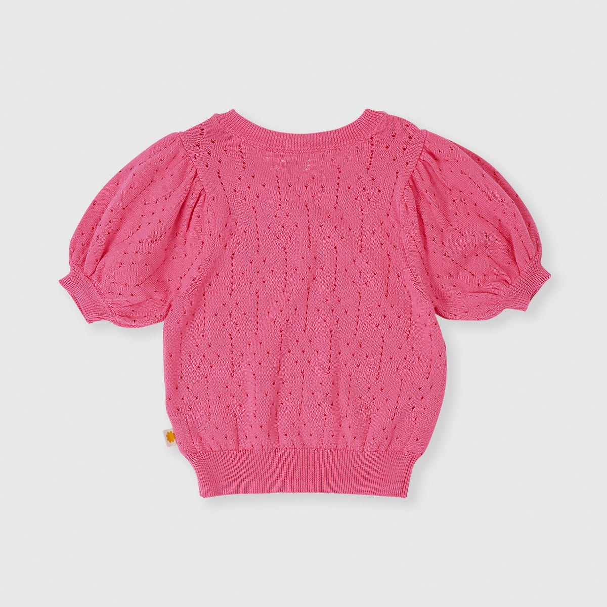 Pointelle Puff Knit Top