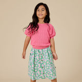 Pointelle Puff Knit Top
