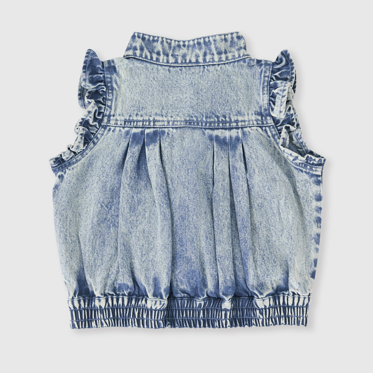 Elodie Embroidered Denim Vest
