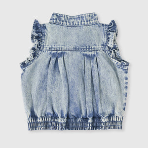 Elodie Embroidered Denim Vest