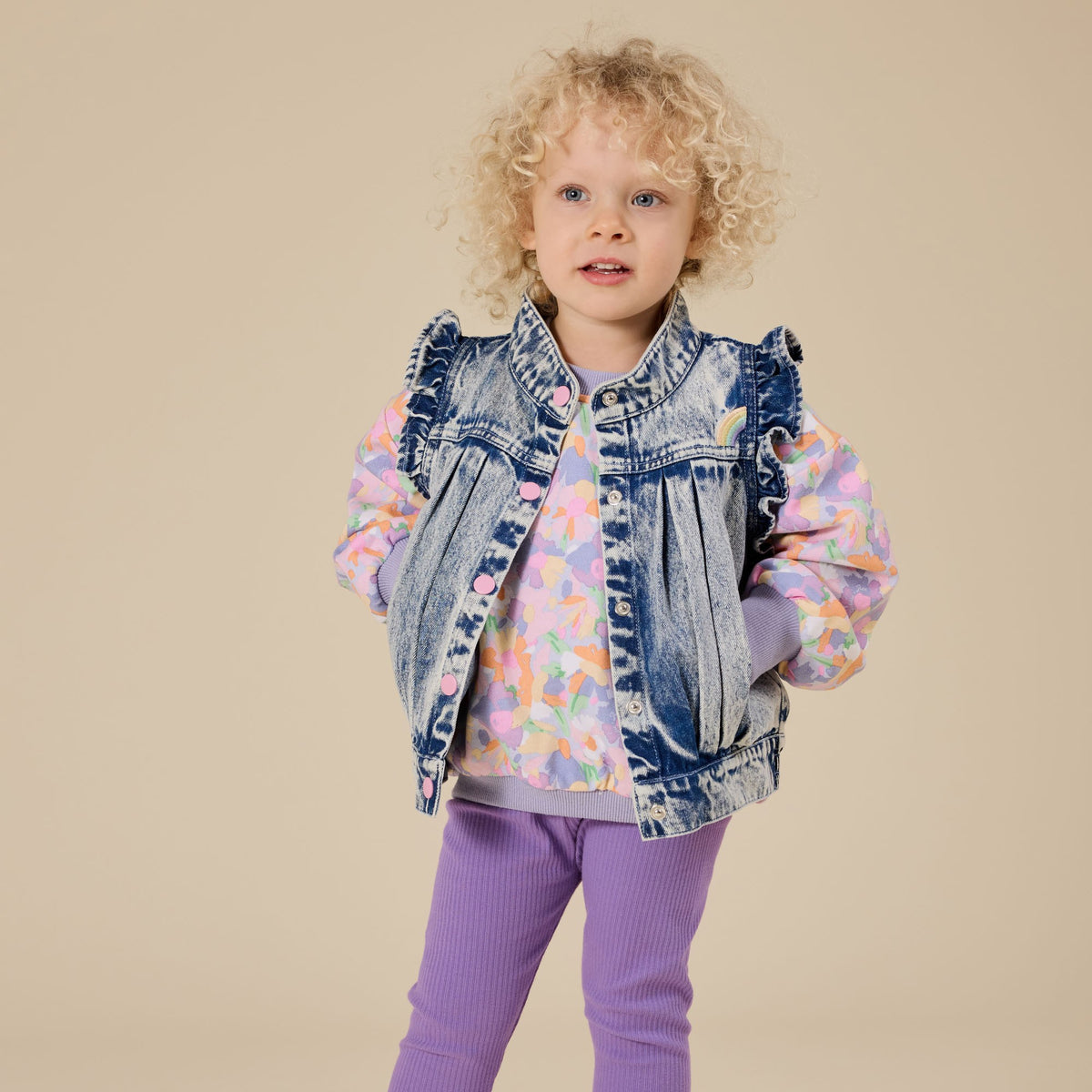 Elodie Embroidered Denim Vest