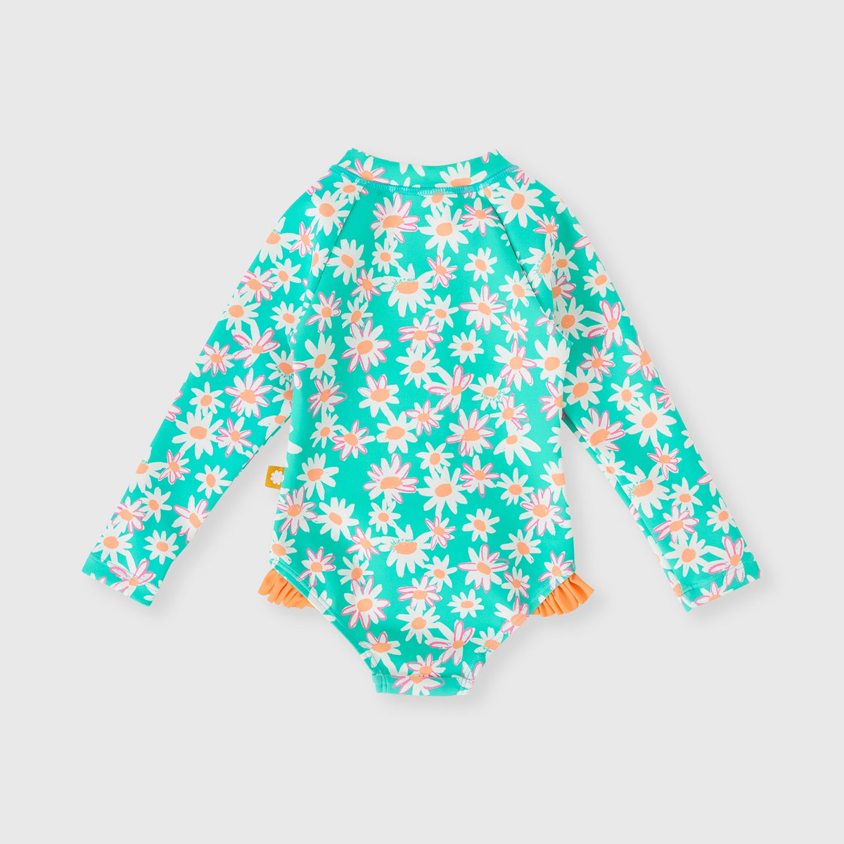 Daisy Patch Long Sleeve Frill Swimsuit