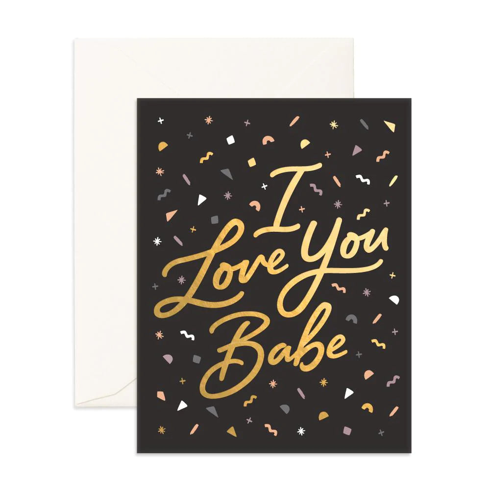 Love You Babe Confetti Greeting Card