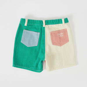 Ace Colour Block Shorts (Green/Ivory/Rust)