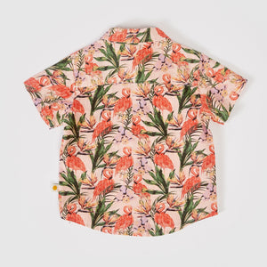 Holiday Linen Shirt (Flamingo Pink)