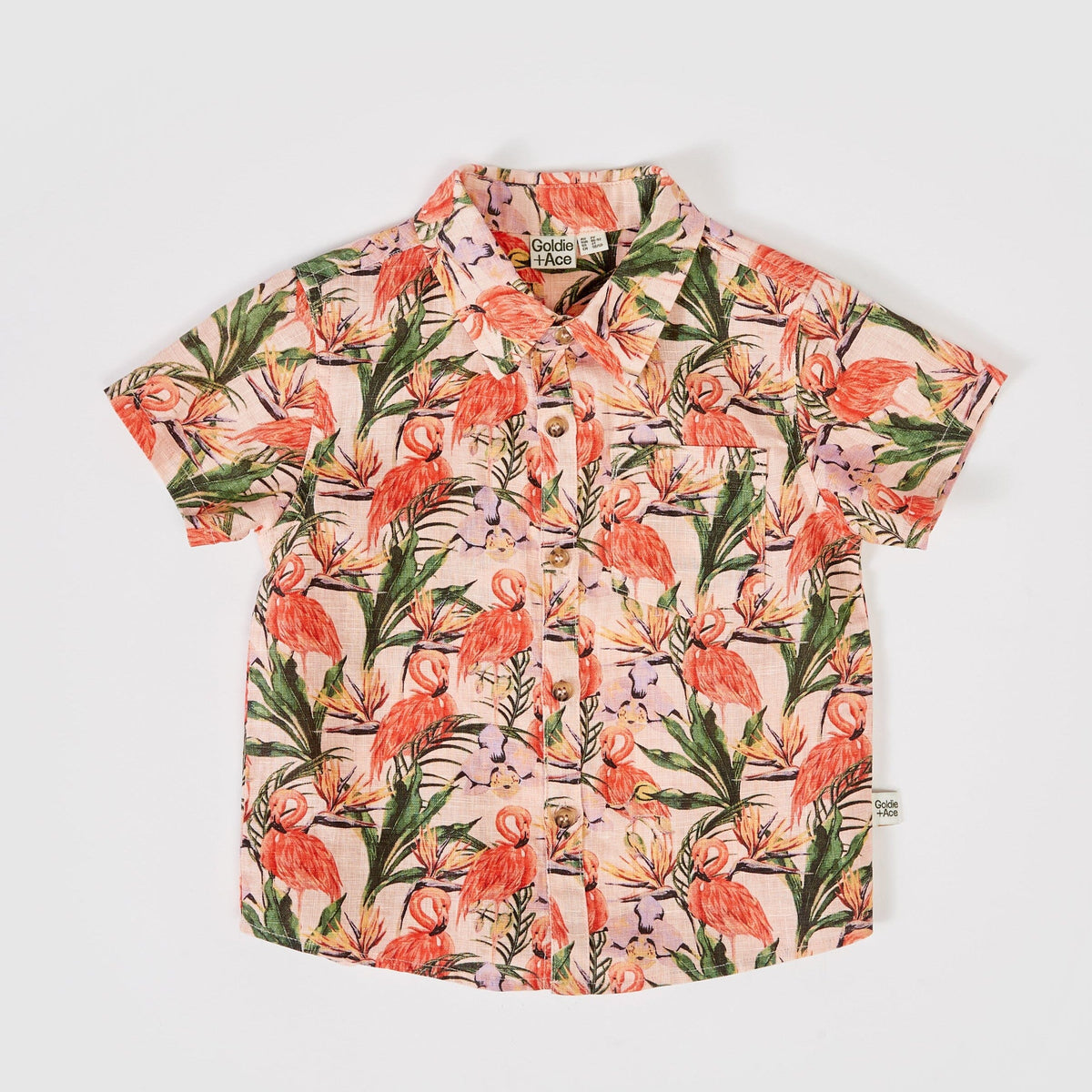 Holiday Linen Shirt (Flamingo Pink)