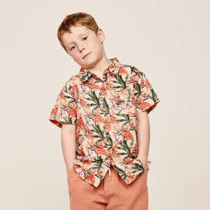 Holiday Linen Shirt (Flamingo Pink)