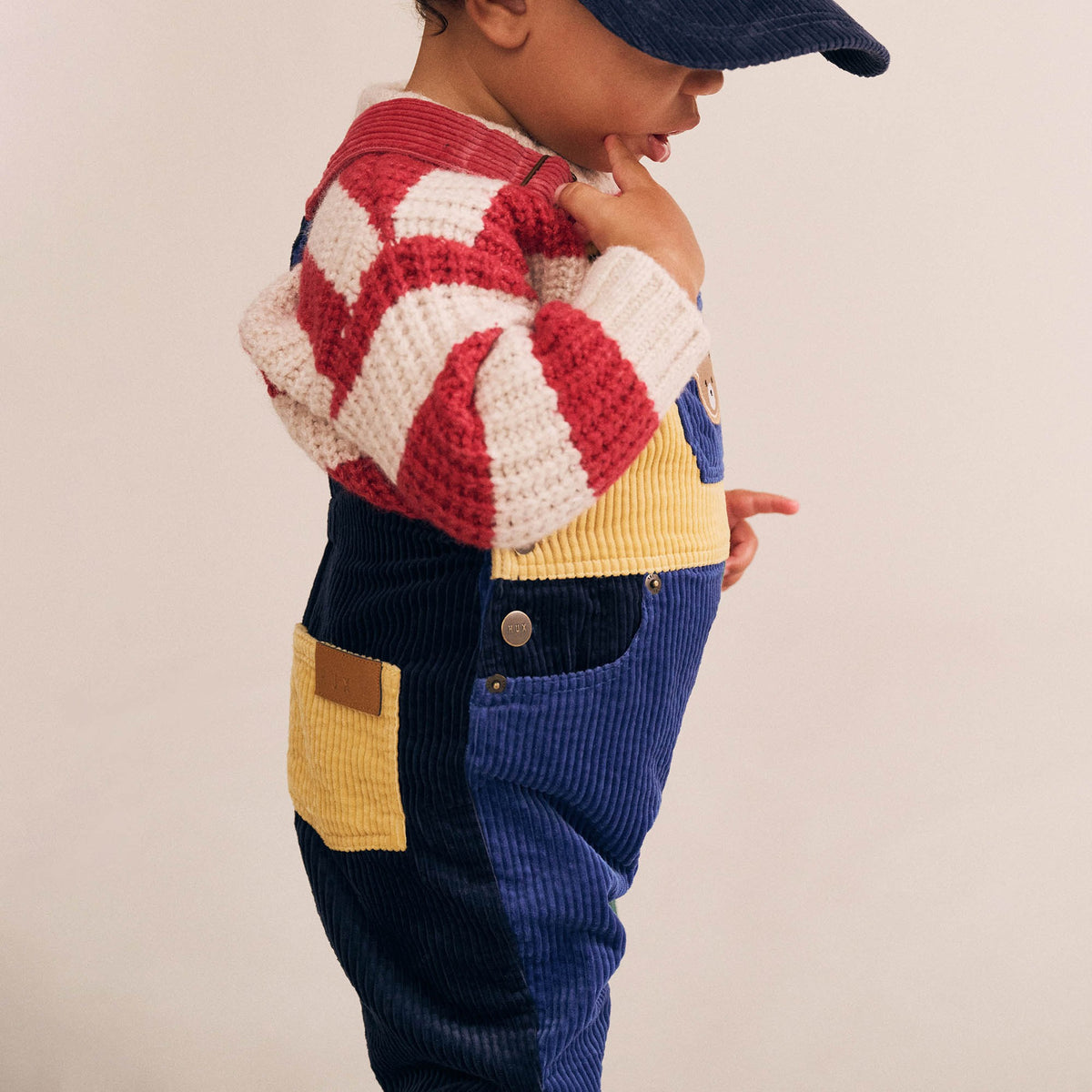 Colour Block Cord Overalls