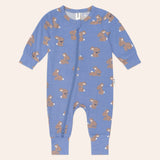 Vintage Blue Bunny Zip Romper
