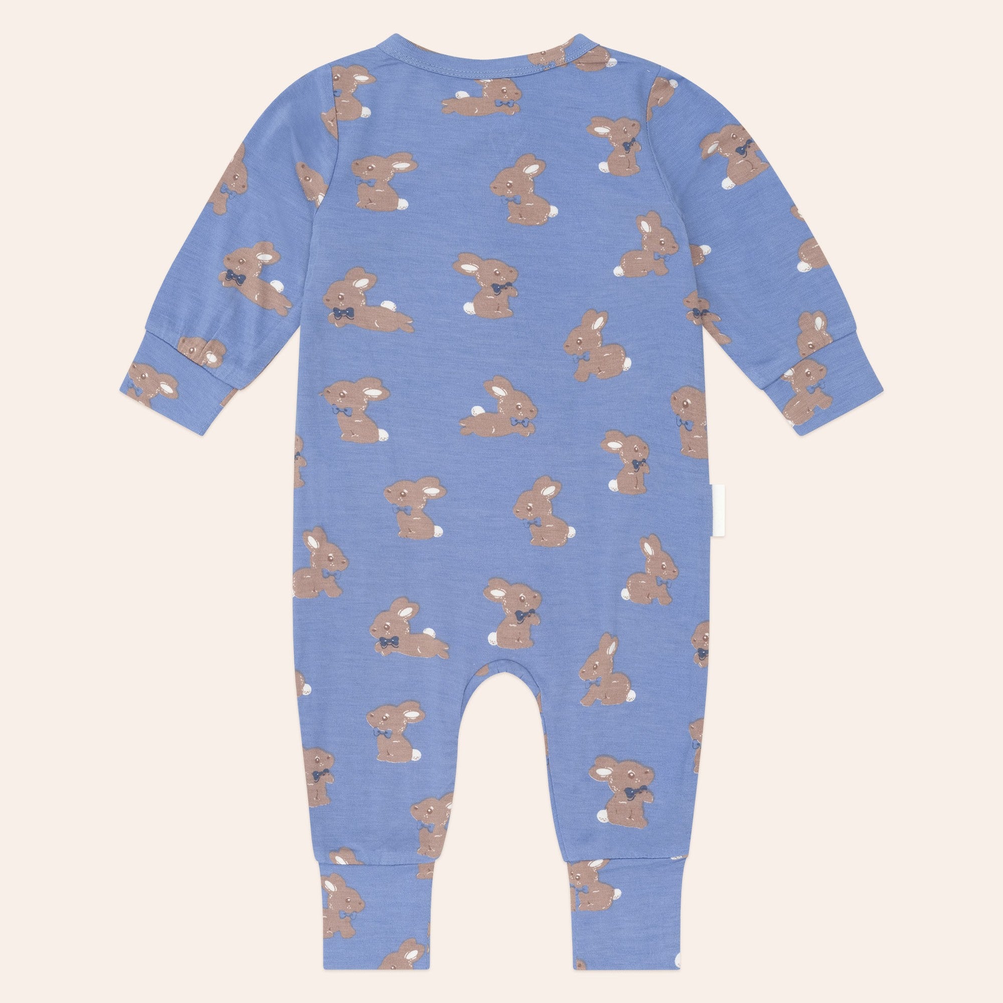 Vintage Blue Bunny Zip Romper