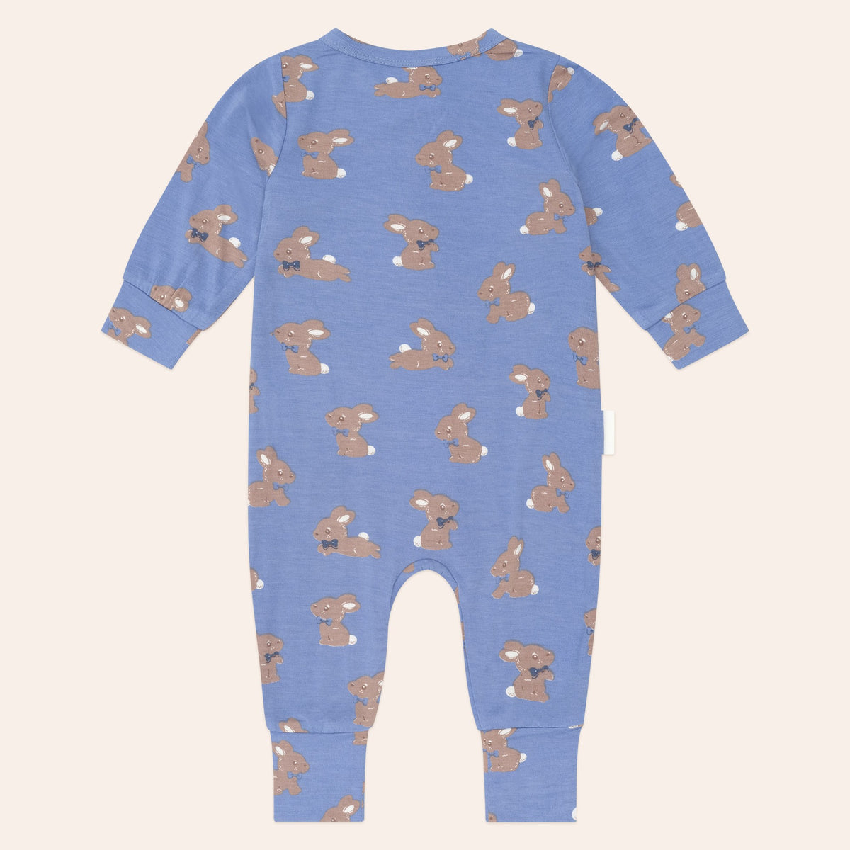 Vintage Blue Bunny Zip Romper