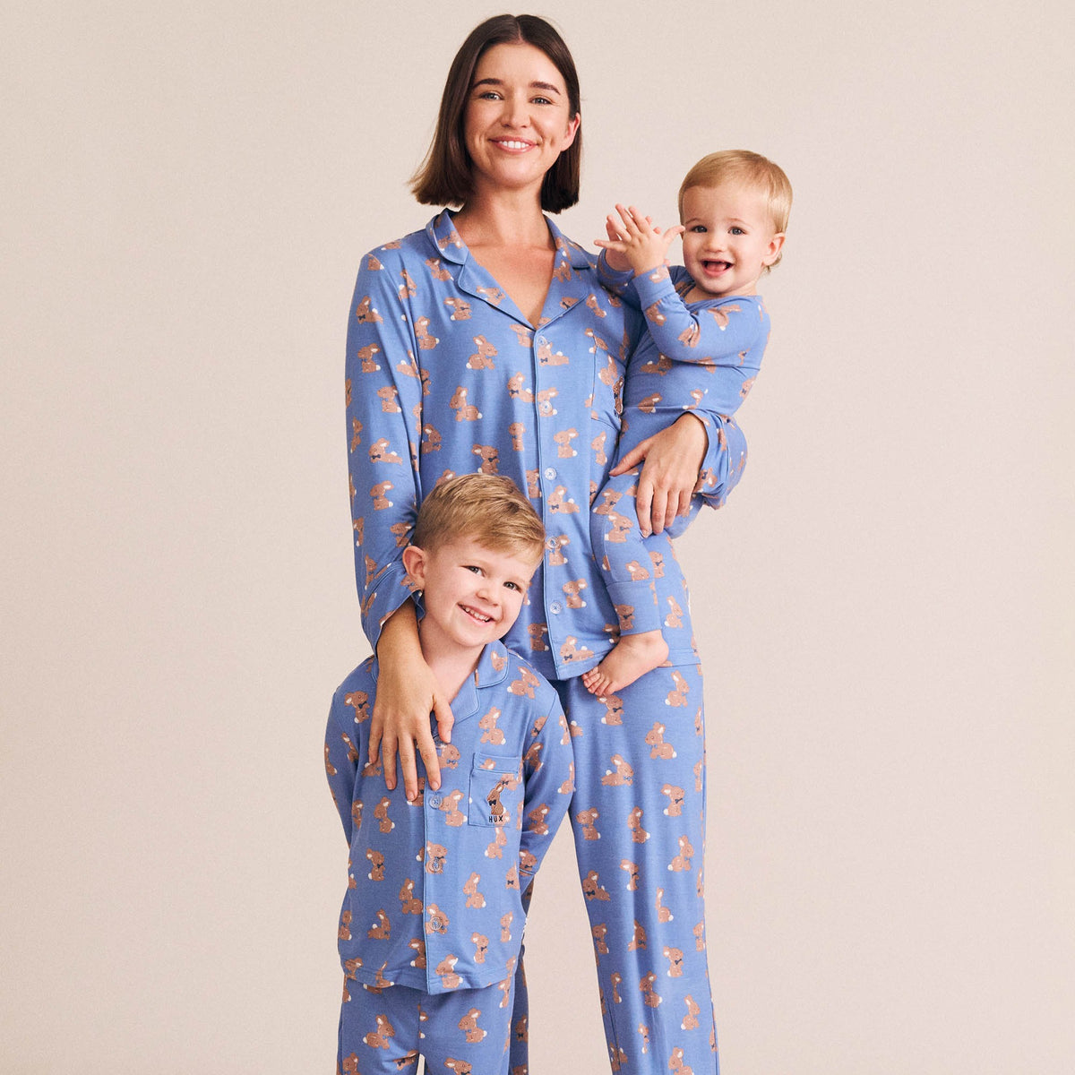 Vintage Blue Bunny Zip Romper