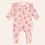 Dusty Pink Bunny Zip Romper