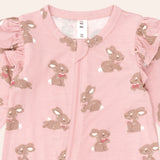 Dusty Pink Bunny Zip Romper
