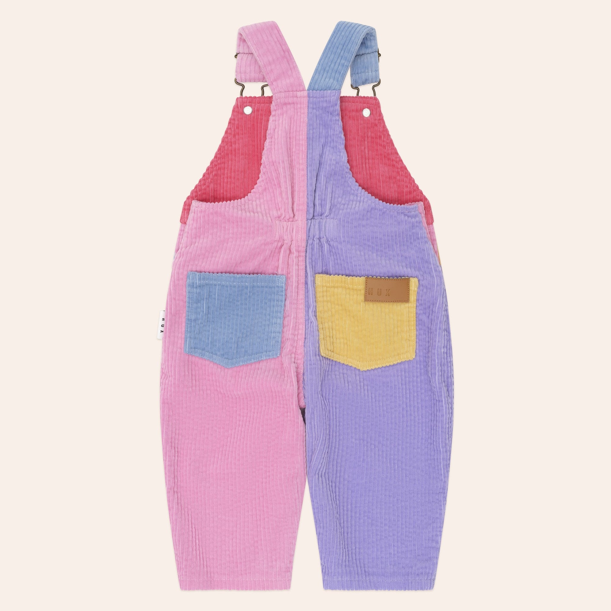 Colour Block Girl Cord Overalls