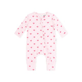 I Heart You Pointelle Frill Zip Romper