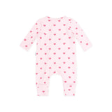 I Heart You Pointelle Frill Zip Romper