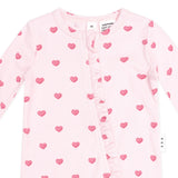 I Heart You Pointelle Frill Zip Romper
