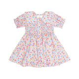 Vintage Floral Shirred Collar Dress