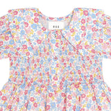 Vintage Floral Shirred Collar Dress