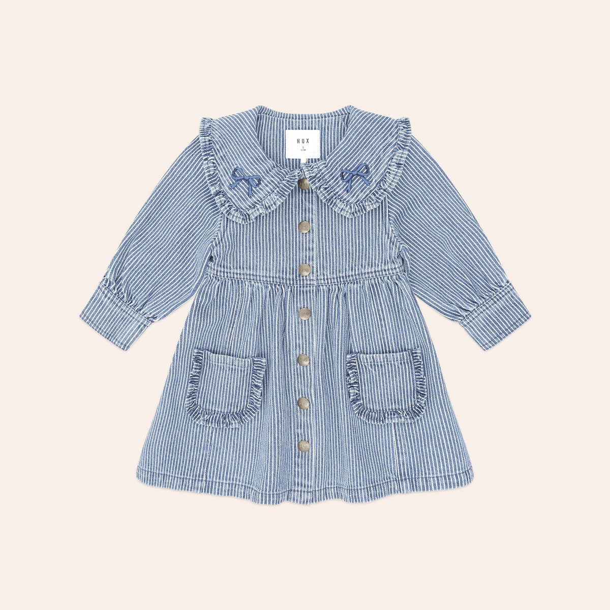 Vintage Bow Collar Denim Dress