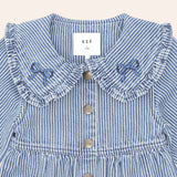 Vintage Bow Collar Denim Dress