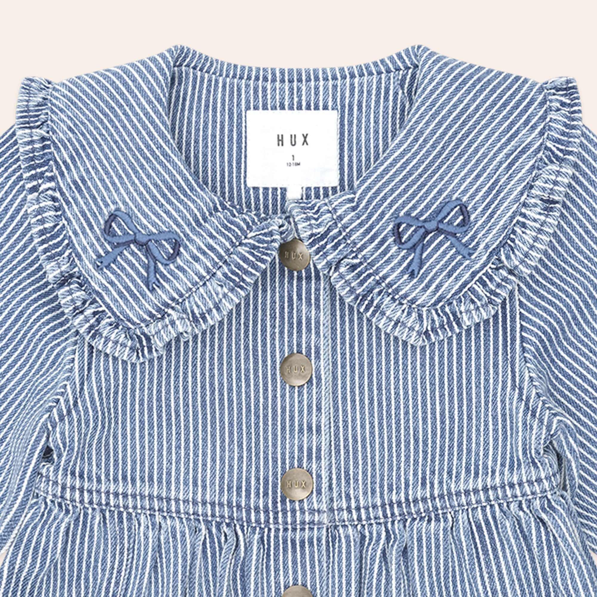 Vintage Bow Collar Denim Dress