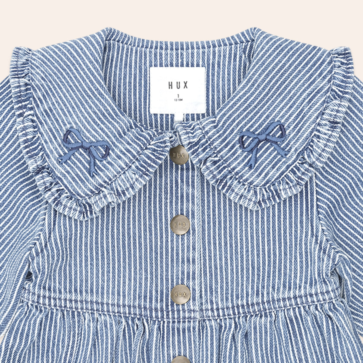 Vintage Bow Collar Denim Dress