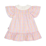 Seaside Rainbow Stripe Lace Collar Dress