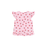Strawberry Print Rib Peplum Tee