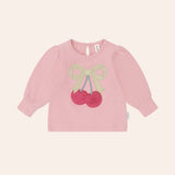 Cherry Bow Puff Sleeve Top