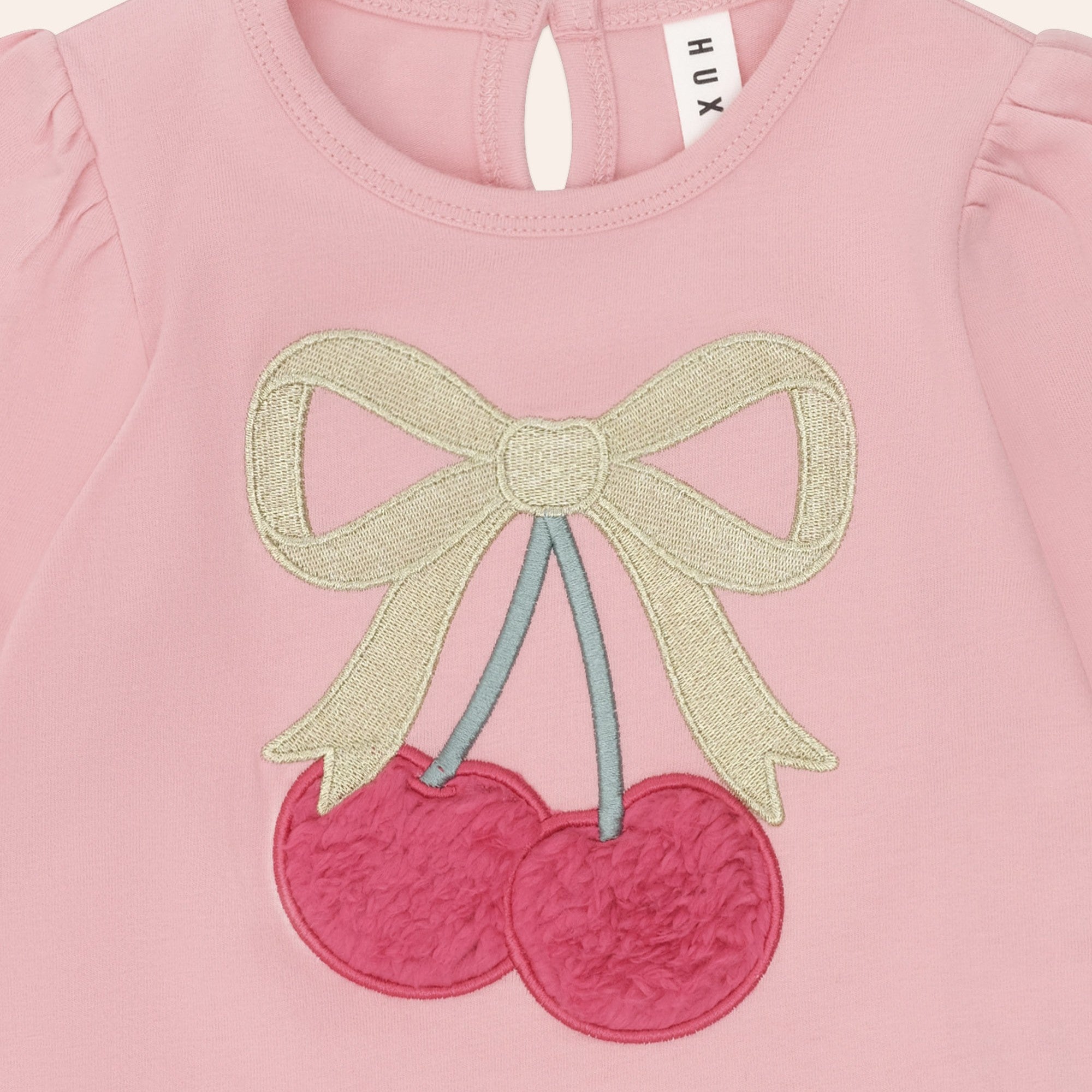 Cherry Bow Puff Sleeve Top